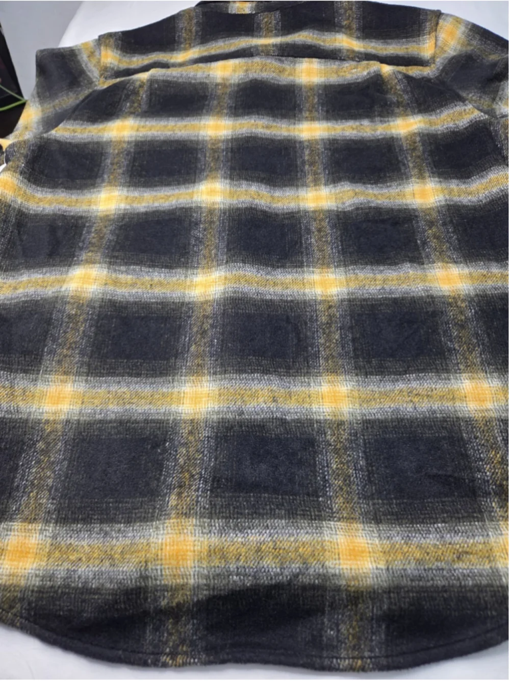 Hurley Portland Heavyweight Flannel Men’s Large Black Yellow Plaid New NWT #1790
